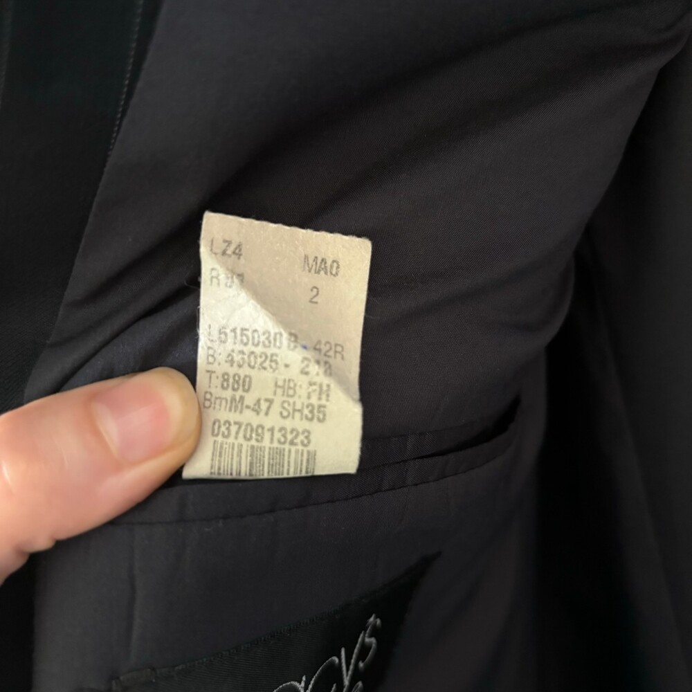 Lauren Ralph Lauren Suit Jacket Men’s 42R Wool Navy Blue Striped Macy’s Canada - Picture 4 of 7